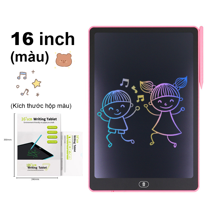 [LOẠI LỚN] Bảng viết tự xóa LCD, TẶNG KÈM BÚT - KHỔ LỚN 16INCH - 20INCH Bảng Vẽ Điện Tử Thông Minh Tự Động Xóa Thúc Đẩy Tư Duy Sáng Tạo Cho Bé
