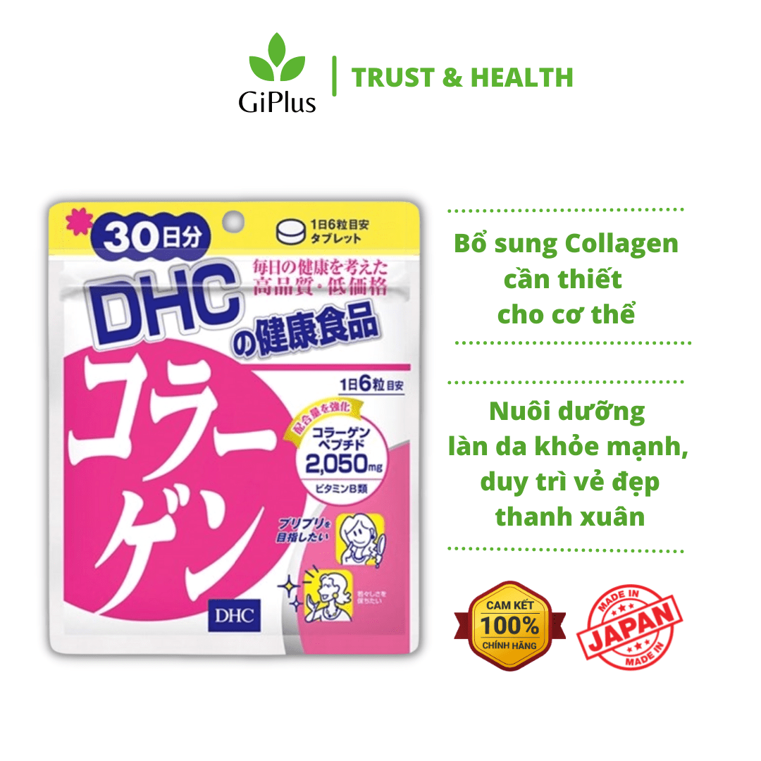 Viên Uống Bổ Sung Collagen, Chống Lão Hóa Da DHC Collagen 30 Ngày (180 viên/Gói)