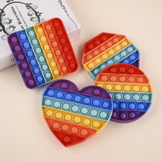 Pop It Fidget Toy, Đồ Chơi Silicon Bấm Nút Bóp Bóng Thông Minh Giảm Stress An Toàn Cho Trẻ Em