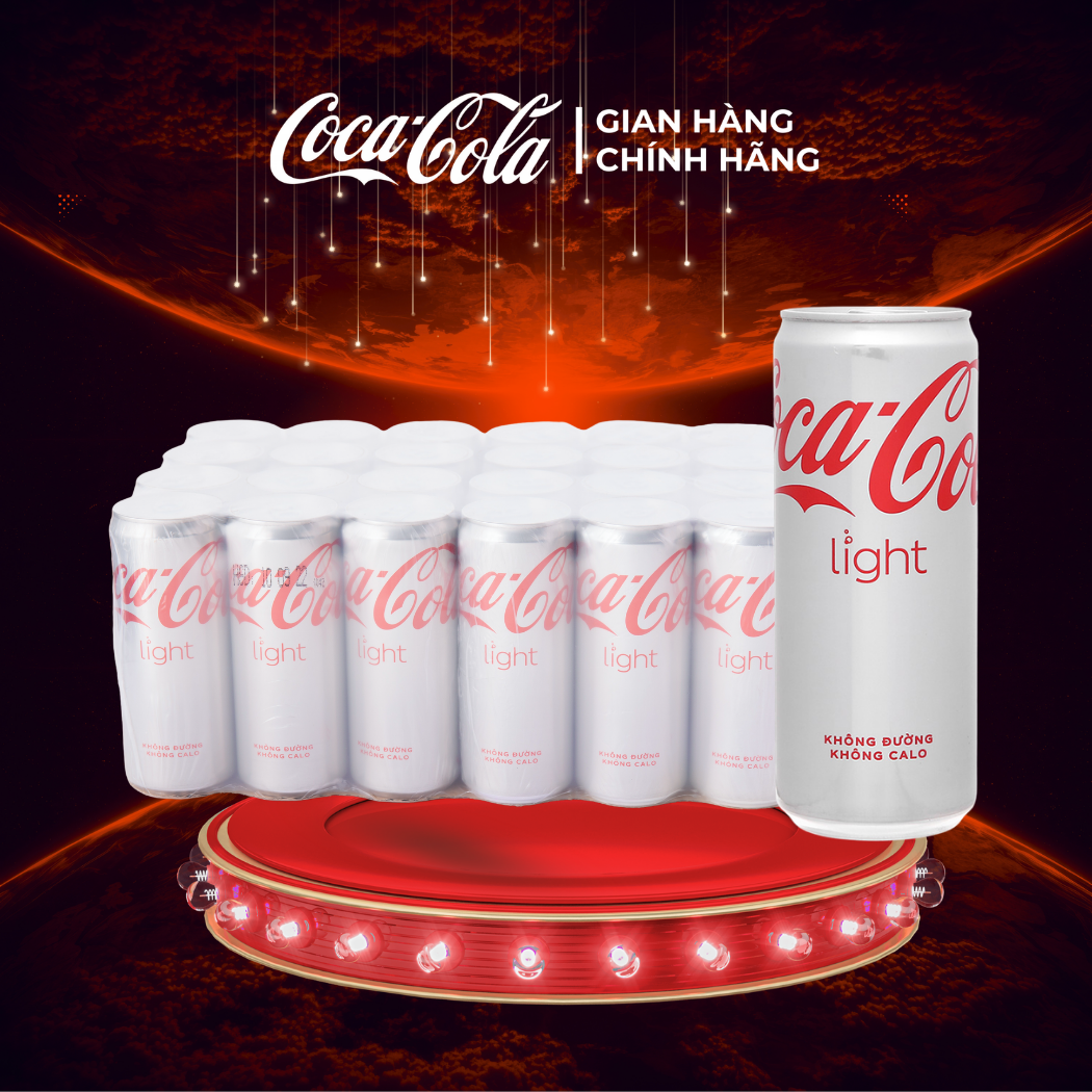 [SIÊU SALE ] Lốc 24 Lon Nước Ngọt Giải Khát Không Đường Coca-Cola Light Lon 320ml Sale 8.8 Coca-Cola Chính Hãng_LD
