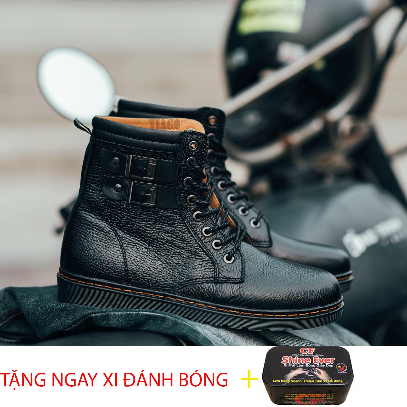 giày nam giày bot cao cổ da bò cao cấp - bảo hành 12 tháng