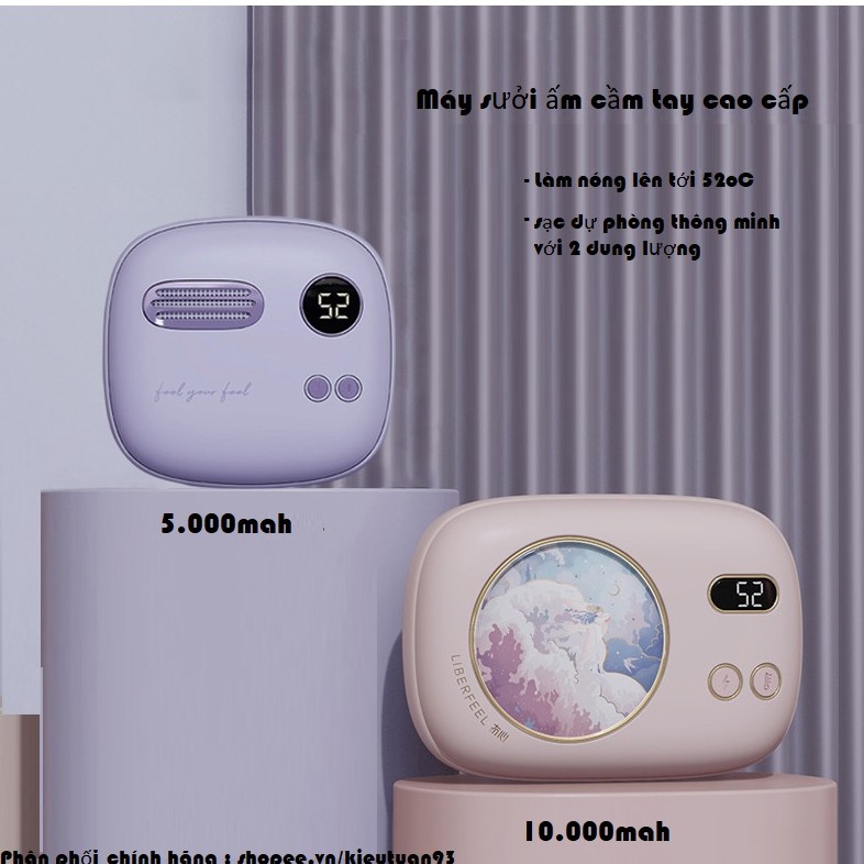 Máy sưởi ấm mini cầm tay Liberfeel made by Xiaomi kiêm sạc dự phòng ( Món quà noel ý nghĩa , hàng nhập khẩu chính hãng)