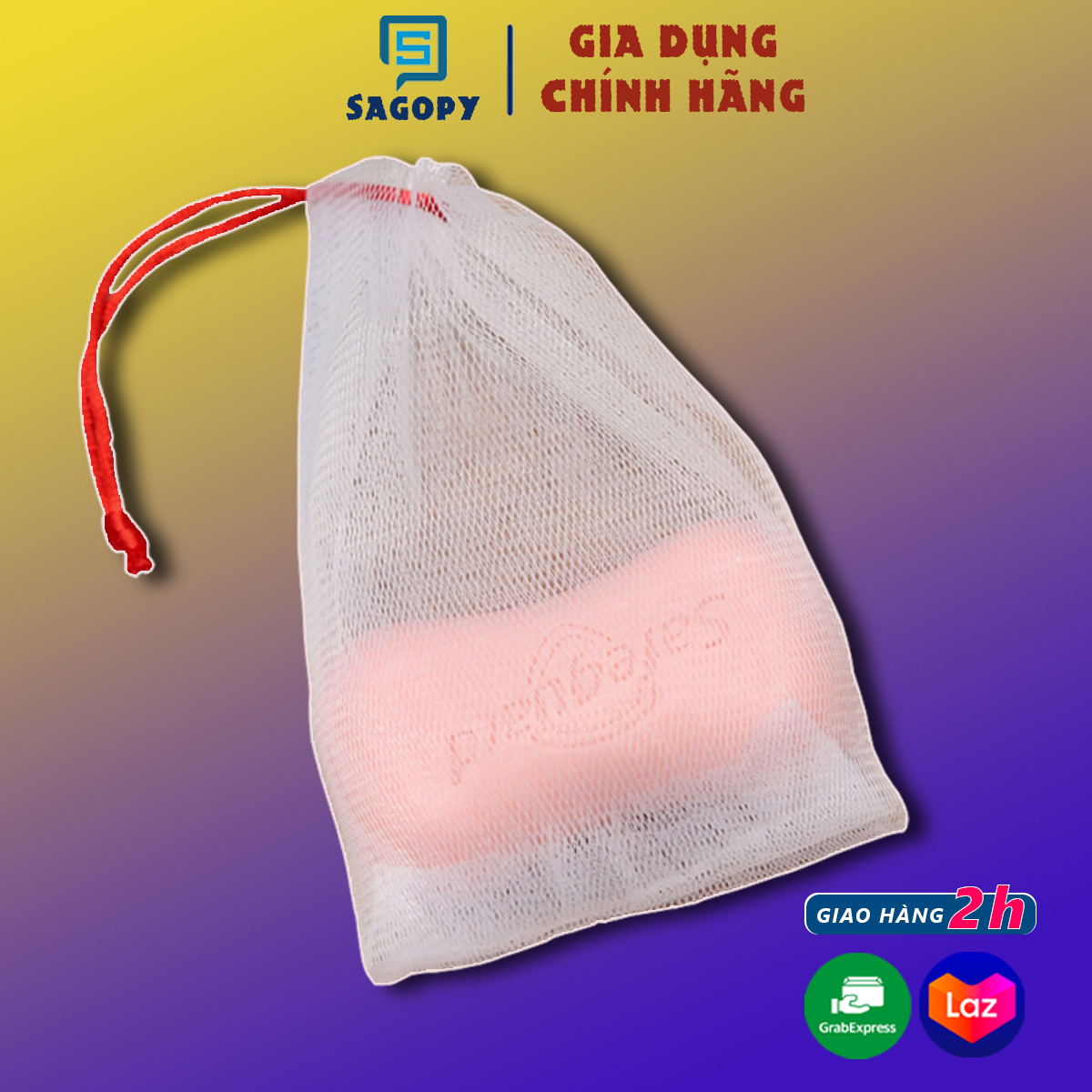 Túi lưới đựng xà phòng tạo bọt tiện lợi 2 lớp , túi đựng xà bông tắm treo tường