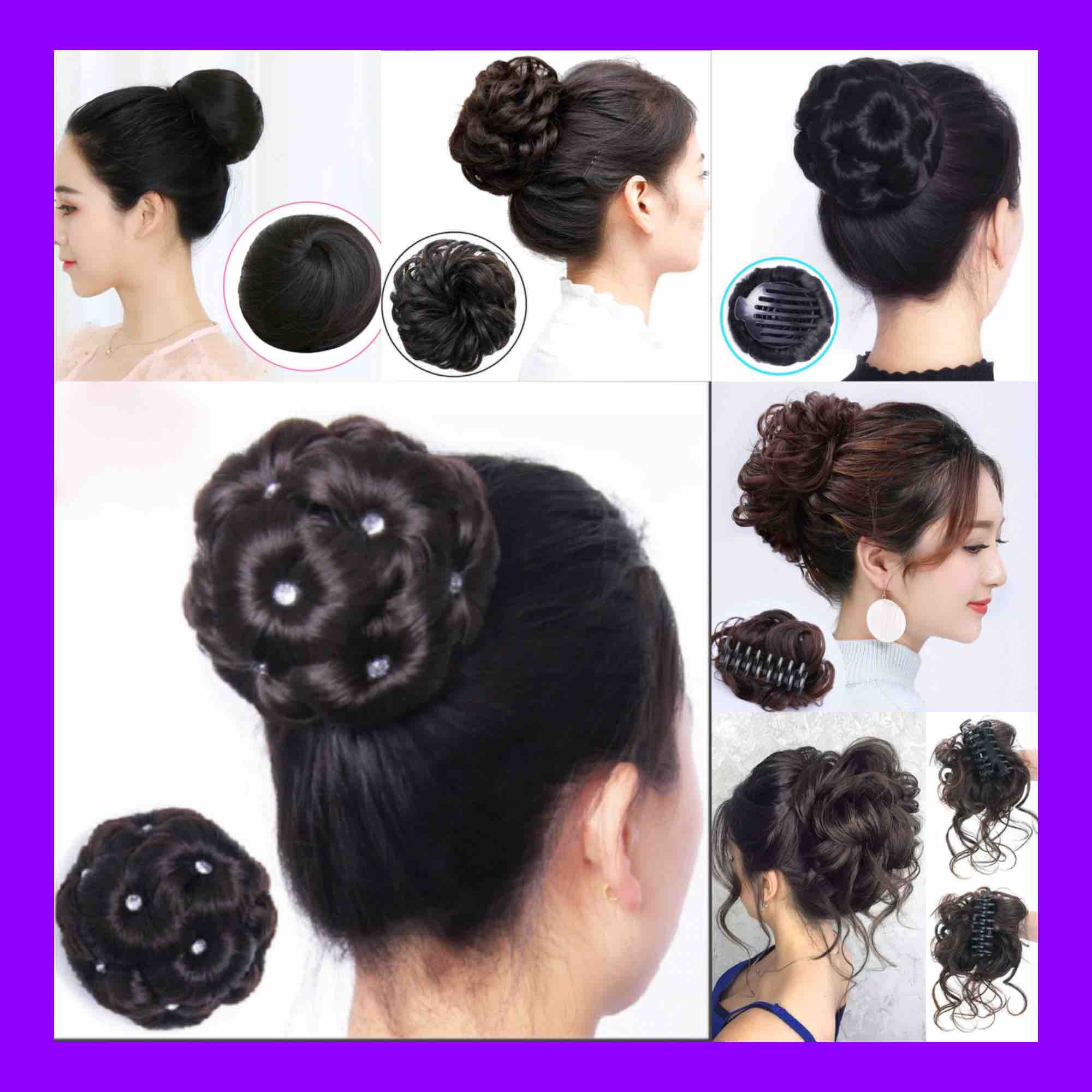 Tóc giả búi trung niên cao cấp