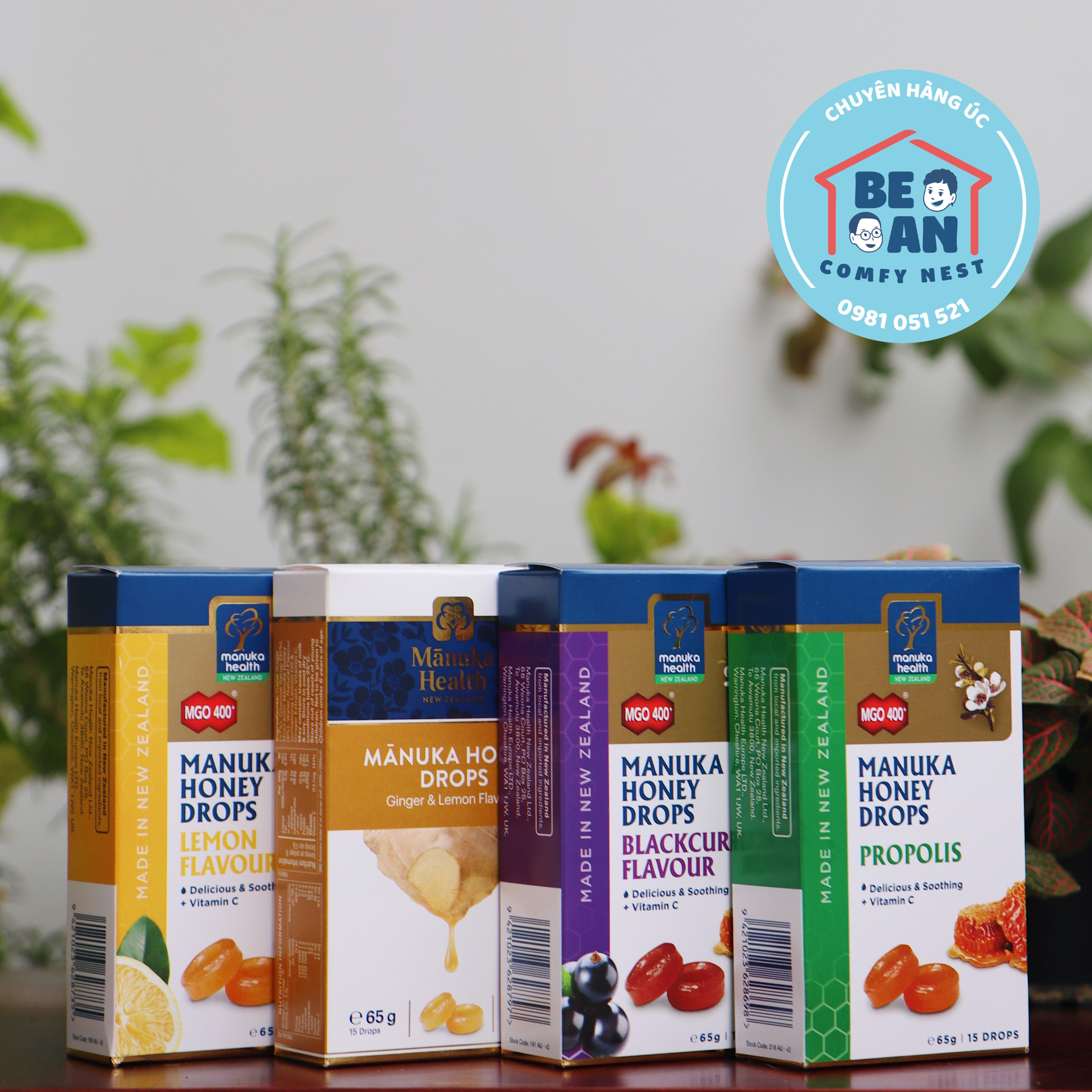 [HCM]Kẹo ngậm mật ong Manuka Health MGO 400+ (Hộp 15 viên nhiều hương vị) - Hàng Úc