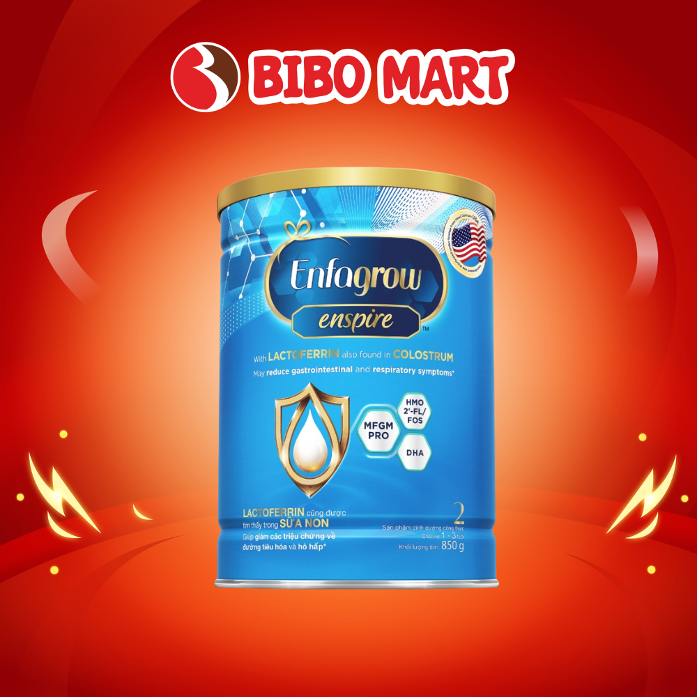 Sữa BộtEnfagrow Enspire số 2 Lon 850g Cho Bé Từ 1 - 3 Tuổi Phát Triển Trí Não Hỗ Trợ Tiêu Hóa Cho Bé - Bibomart