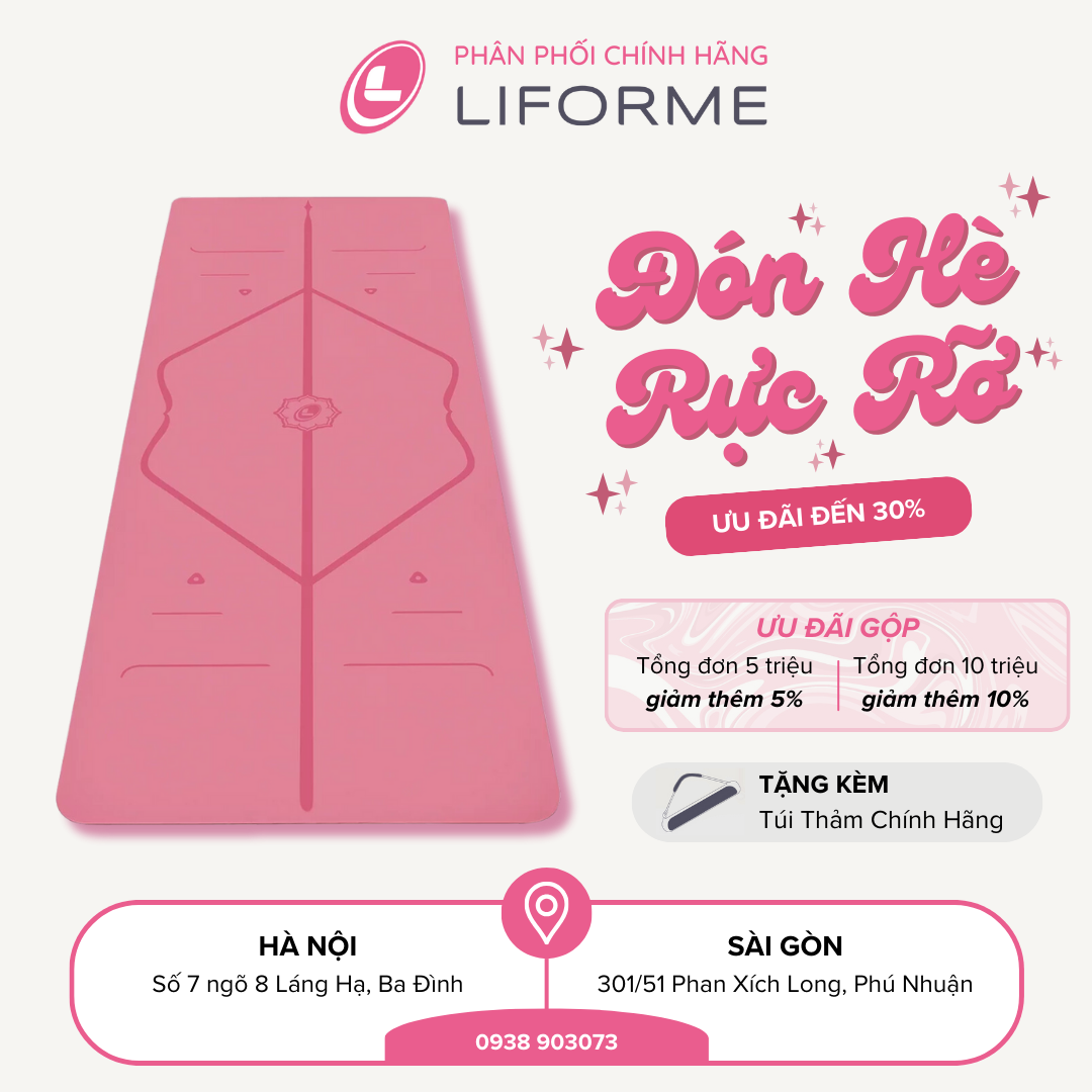 Thảm tập yoga Liforme Classic 4.2mm - Pink
