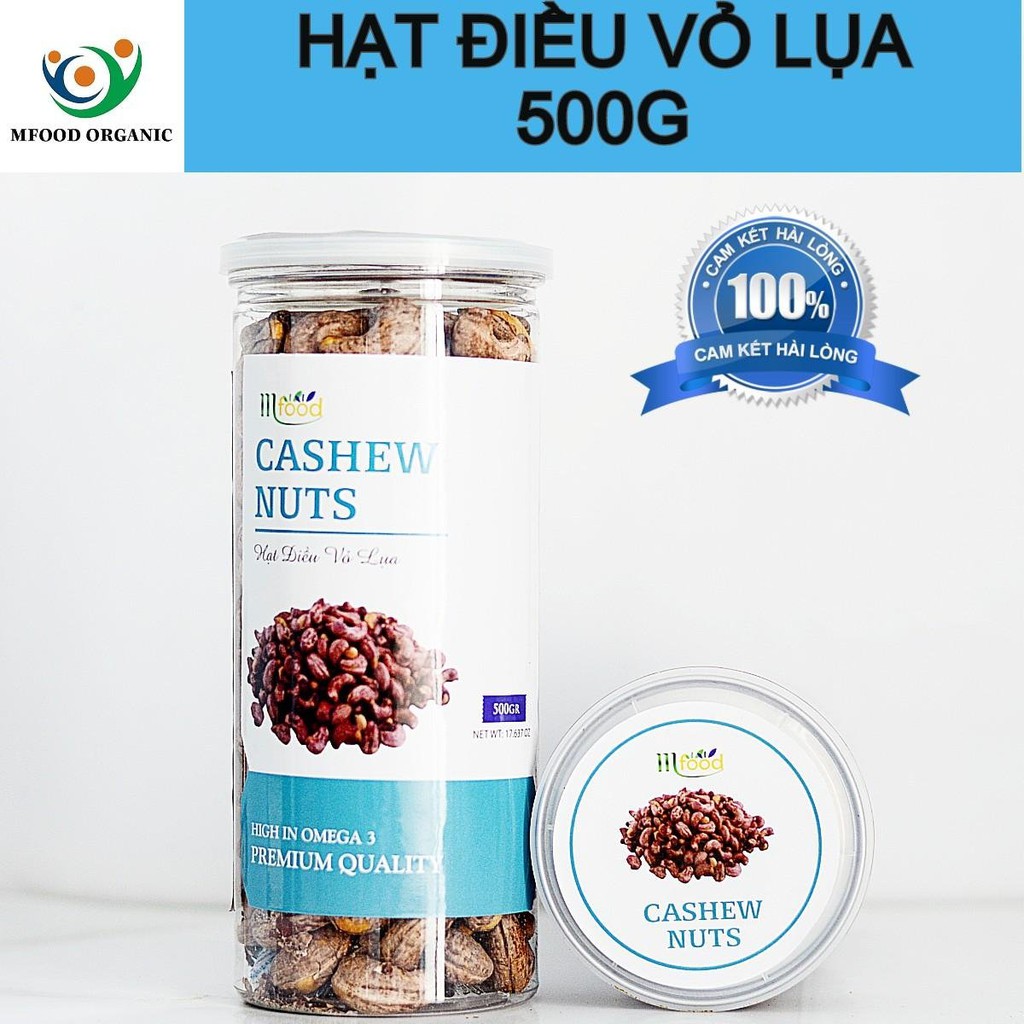 Hạt điều vỏ lụa hũ 500g - thương hiệu mfood