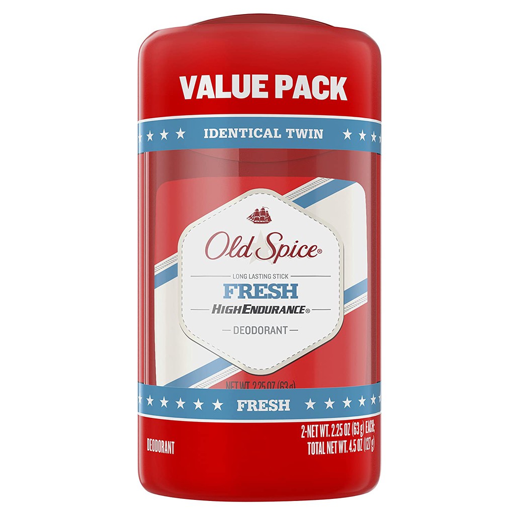 Bộ 2 lăn sáp khử mùi nam Old Spice High Endurance Fresh Deodorant 2x63g