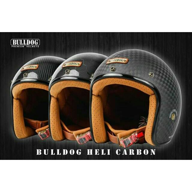[HCM]Mũ Bảo Hiểm 3/4 Bulldog Heli Carbon