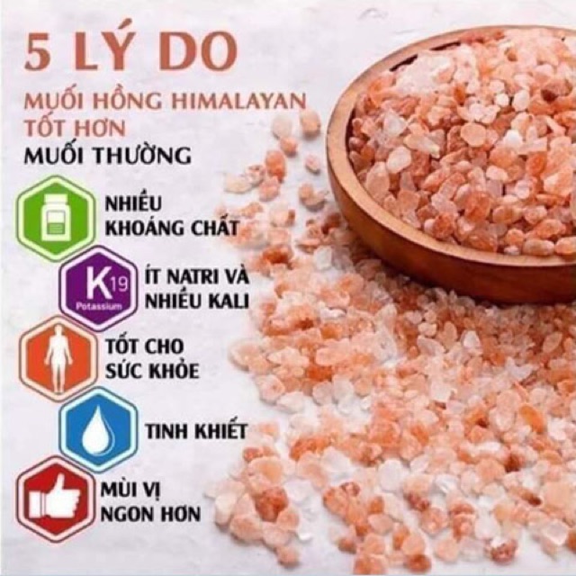 Muối hồng himalaya 💝free ship💝 muối hồng himalaya ngâm chân thải độc dạng mịn và hạt