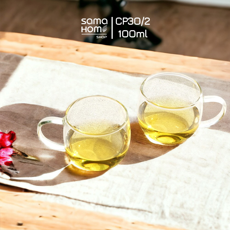 Bộ tách trà thủy tinh chịu nhiệt Samadoyo CP30/2 100mL - Bộ ly trà thủy tinh chịu nhiệt Samahome Shop