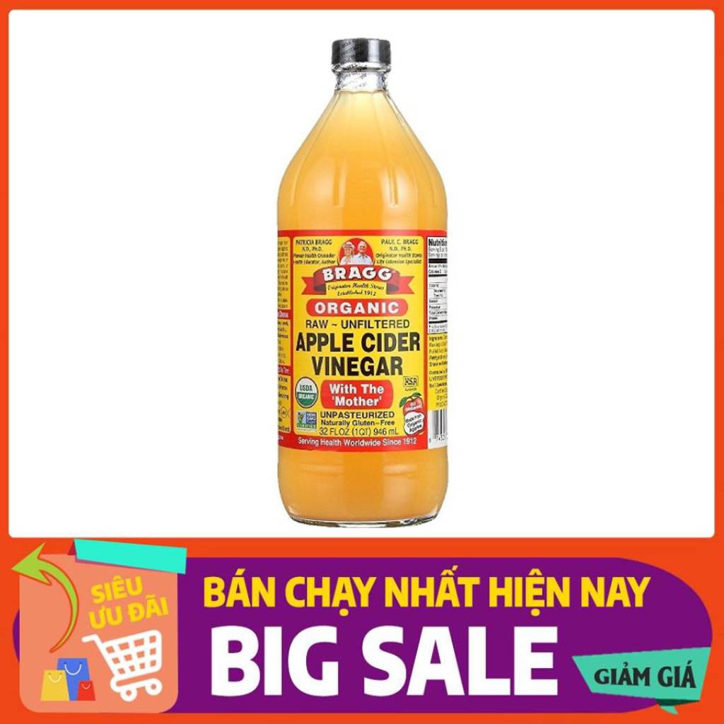 Giấm táo hữu cơ bragg 946ml