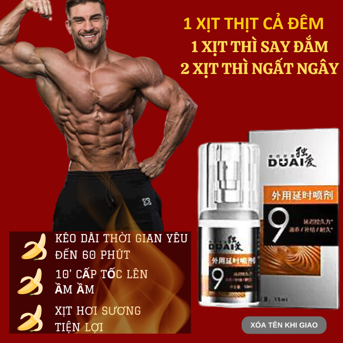 Xịt Kéo Dài Thời Gian, chiến đấu lên đến 60 phút, tự tin bản lĩnh đàn ông