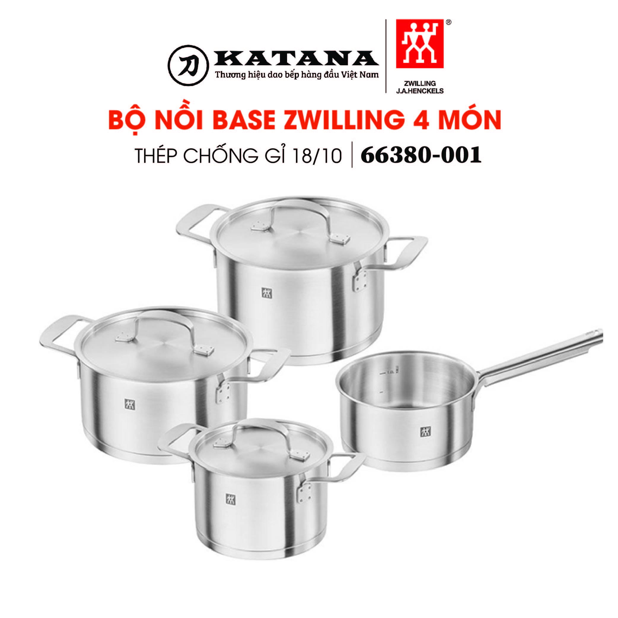 Zwilling - bộ nồi base - 4 món