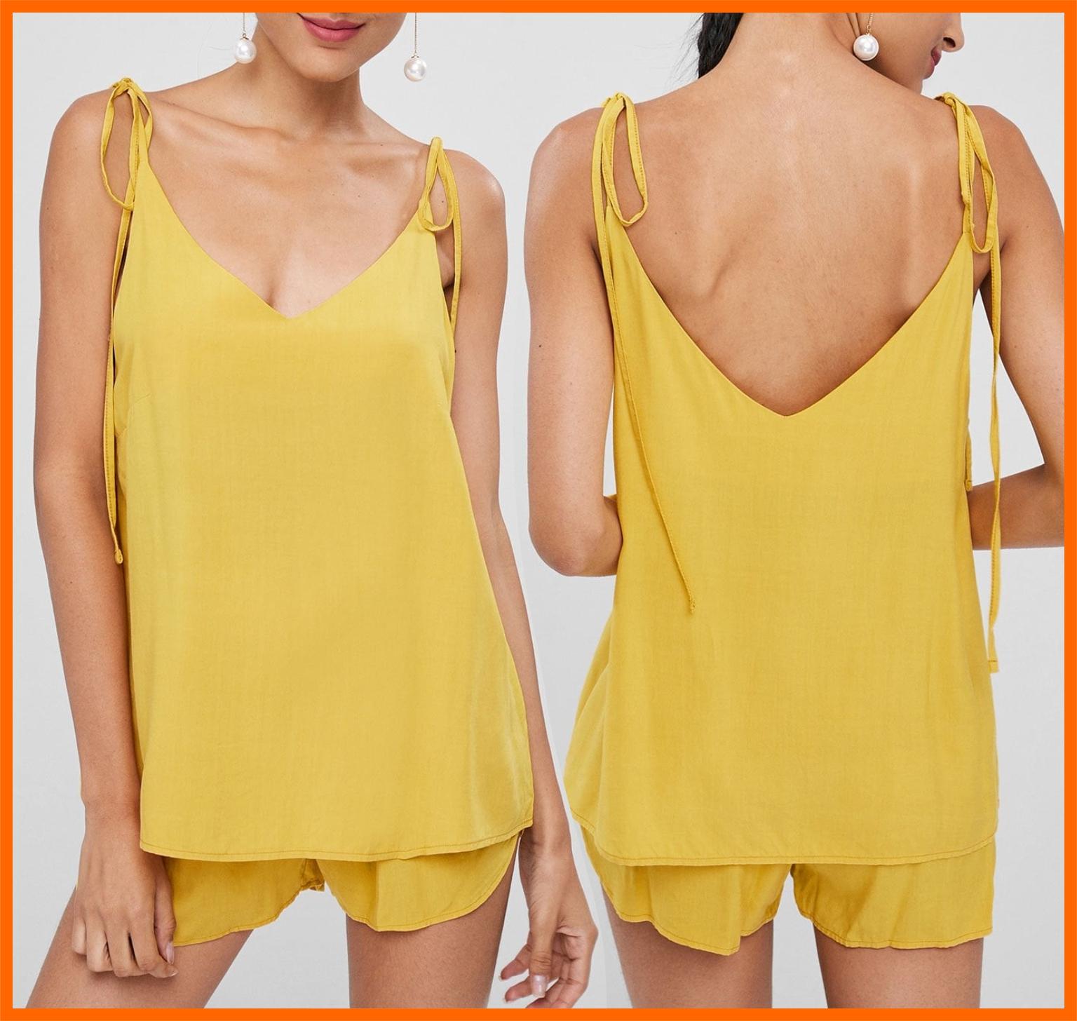 [HCM]Bộ đồ áo hai dây quần short ngắn mặc ở nhà đi chơi hay làm đồ ngủ rất dễ thương Macmot