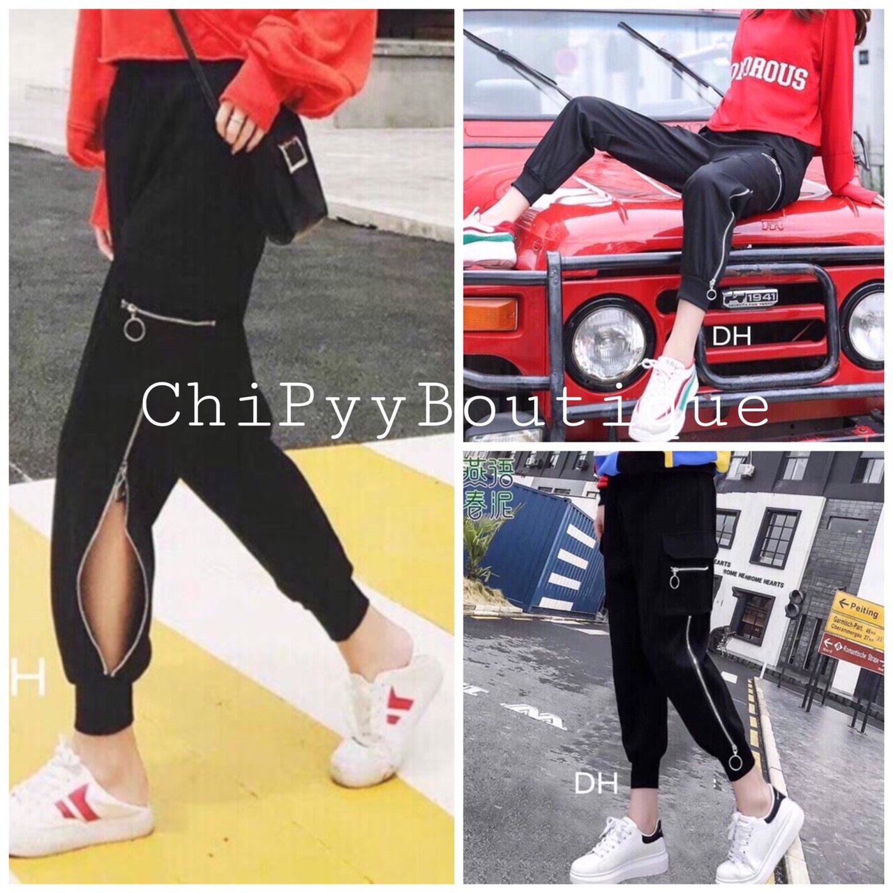 [HCM][ Video + Ảnh thật ] Quần joggers zip kaki khoen ngang dọc bo chân
