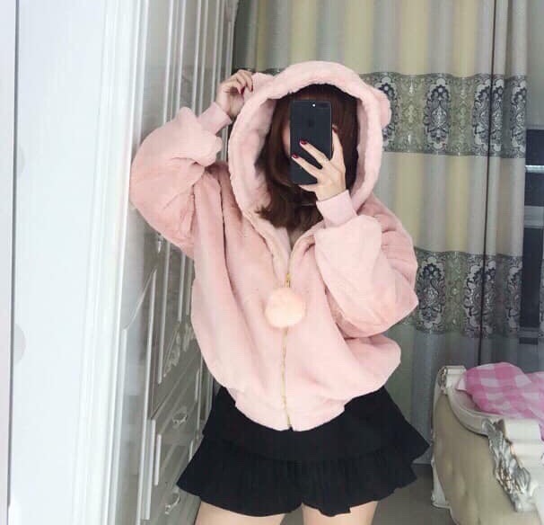Nguyen Hang LUxury Áo Khoác Lông Tai Gấu Hàng Quảng Châu