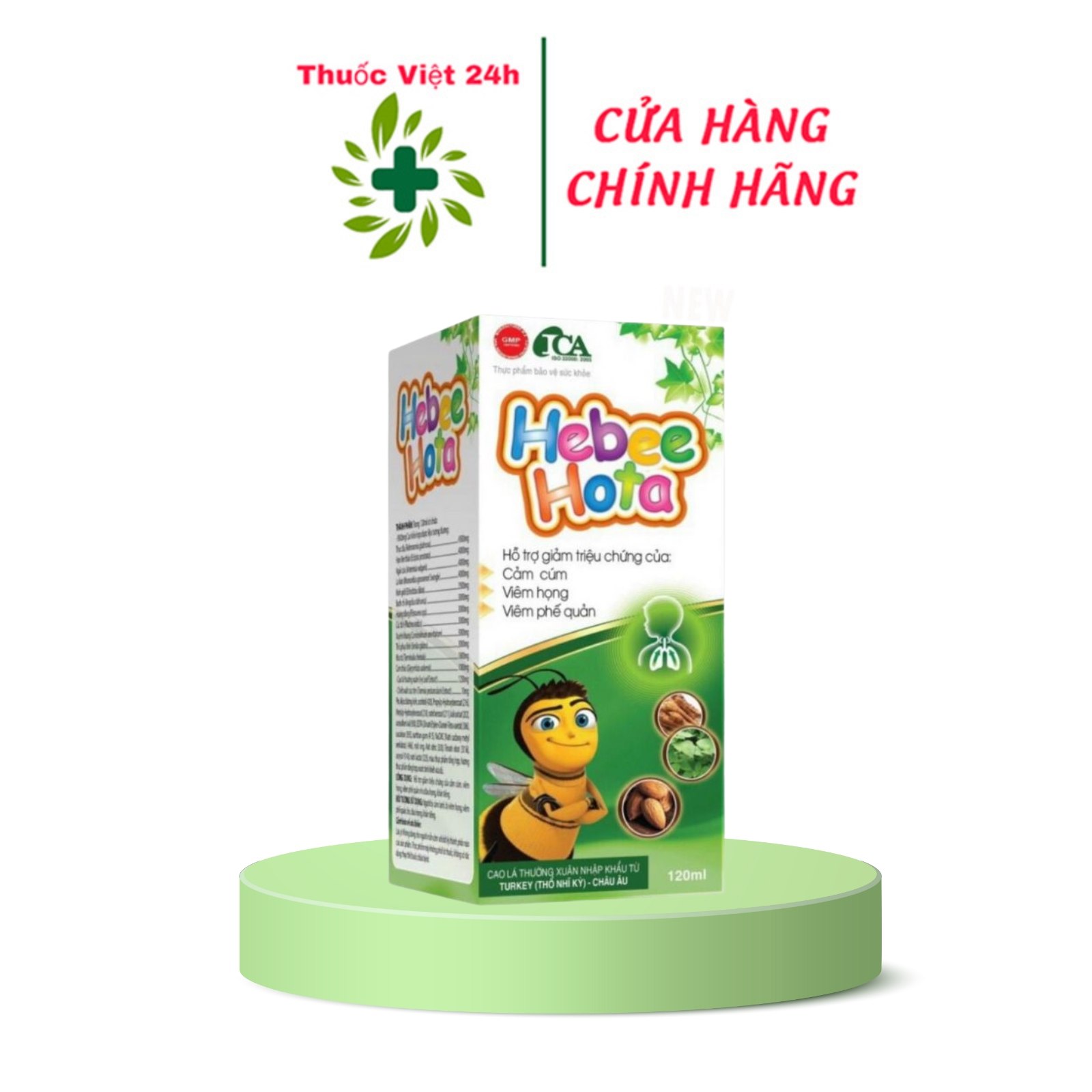 Siro Hebee Hota - Hỗ Trợ Giảm Các Biểu Hiện Của Cảm Cúm - Hộp 120ml - ThuocViet24h