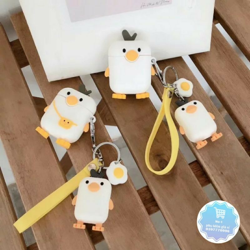[Hàng Mới Về] Case Vỏ Bao Airps Đựng Tai Nghe Airp 1 2 Pro 3 Vịt Koduck Pokemon tặng kèm móc tay Cover i11, i12...