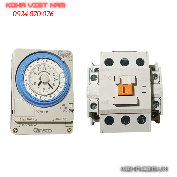 Camsco tb38n kèm khởi ls gmc40a - thiết bị hẹn giờ công suất lớn - hẹn giờ cơ