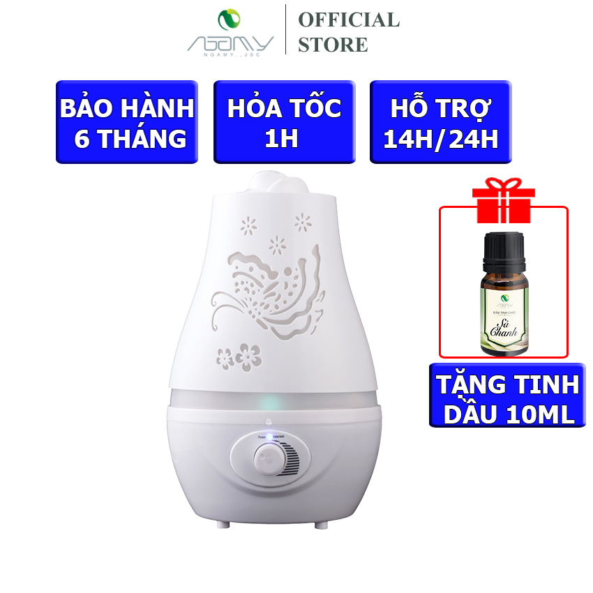 Máy Xông Tinh Dầu Hồ Điệp Nga My Dung Tích 2.0 L Tặng 1 Tinh Dầu Đèn Led 7 Màu Phun Sương Tạo Âm Trong Phòng Điều Hòa