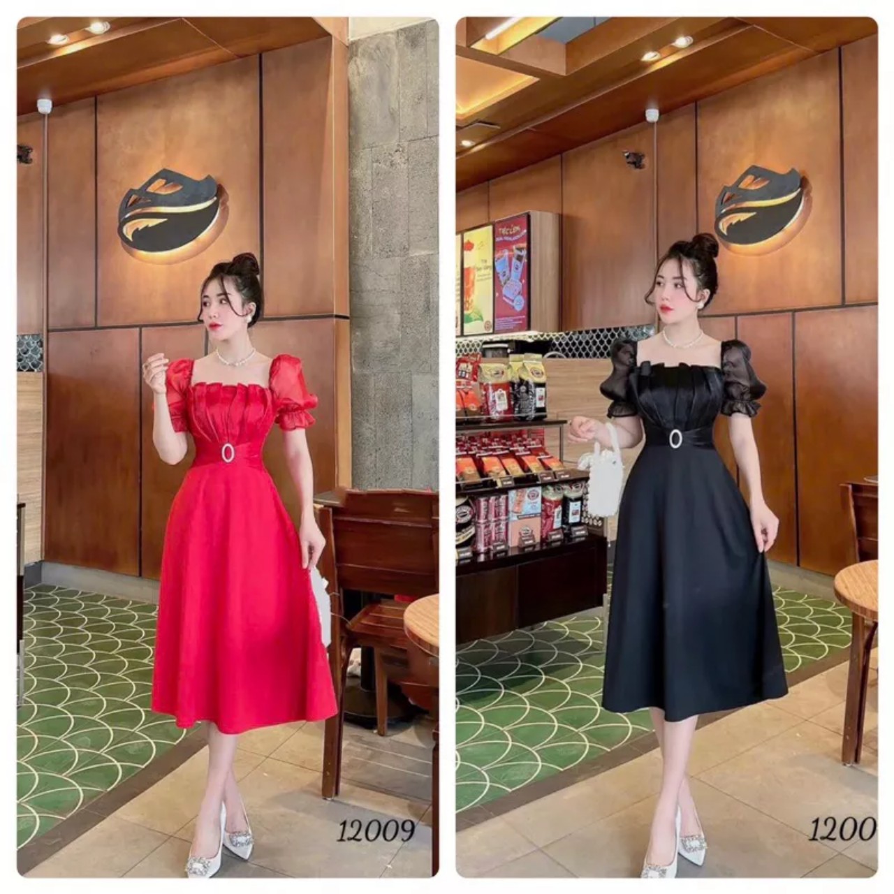 Đầm dự tiệc, váy đầm váy xếp ly ngực đủ size