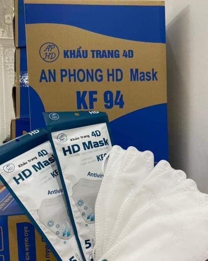 Combo 150 chiếc khẩu trang 4d an phong mask kf94