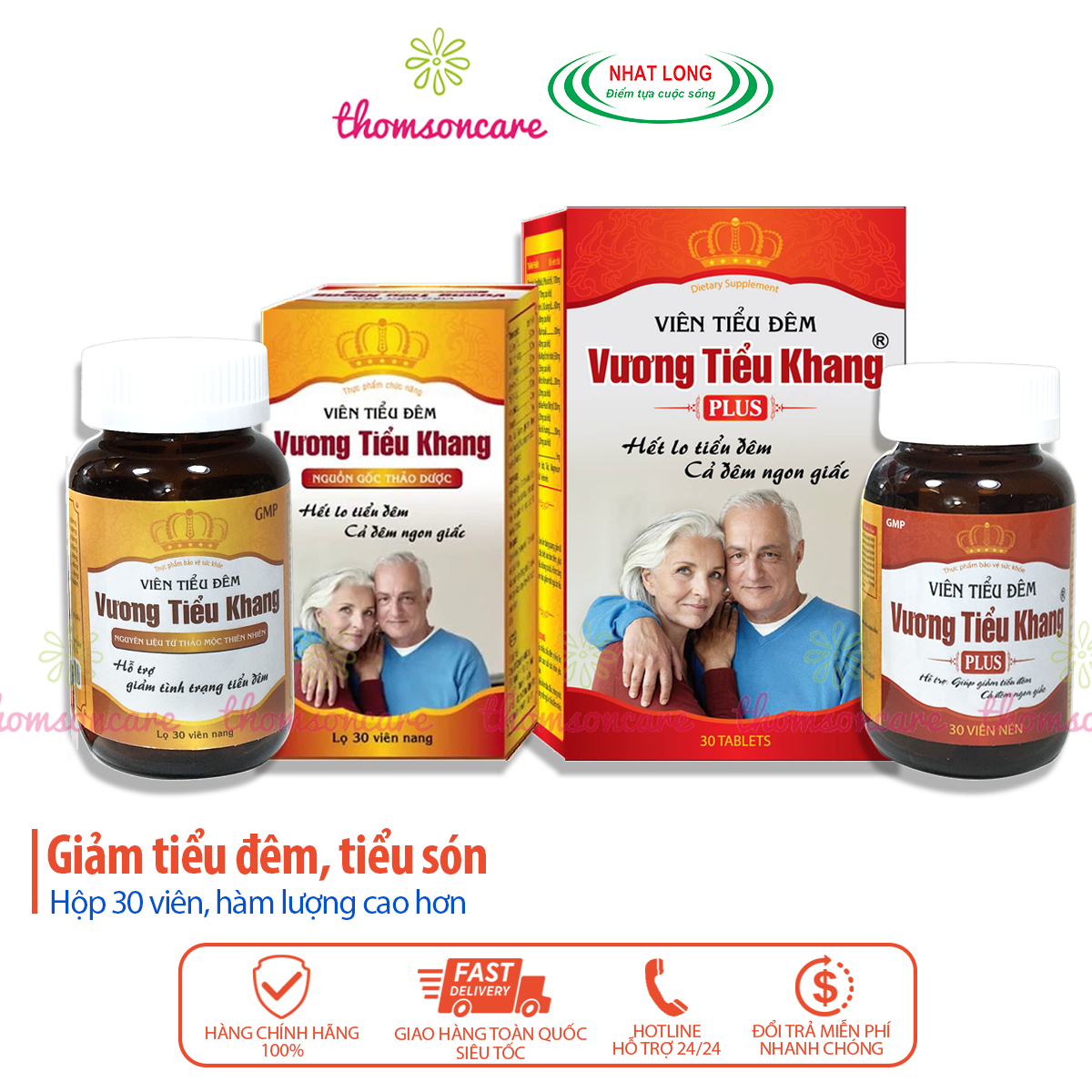 Viên tiểu đêm Vương tiểu khang - hỗ trợ bổ thận, giảm tiểu đêm, tiểu nhiều lần Hộp 30 viên