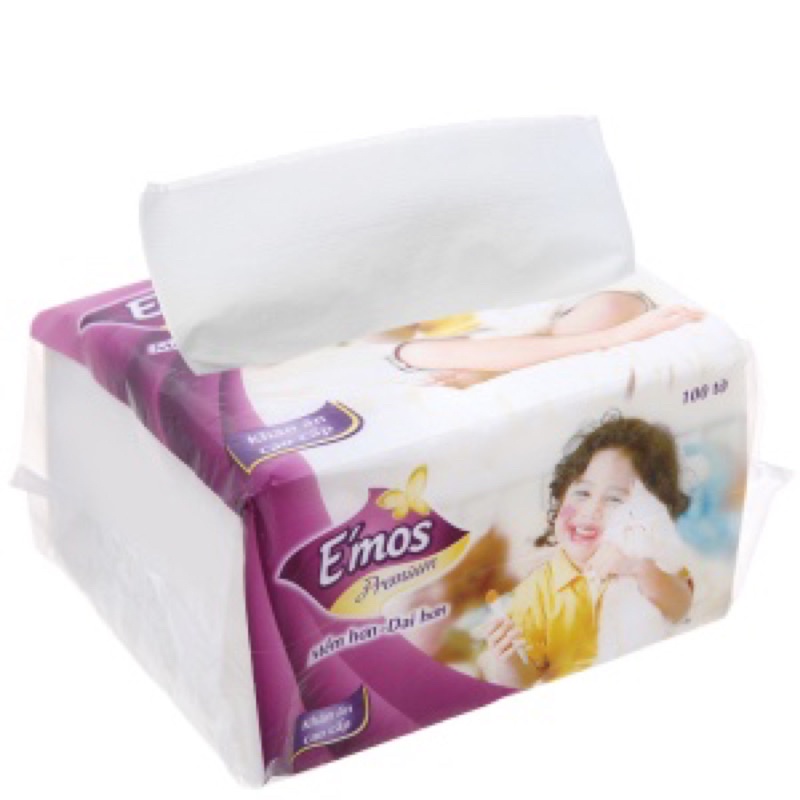 [NOWSHIP] Khăn Giấy Ăn Cao Cấp E’mos 100 tờ