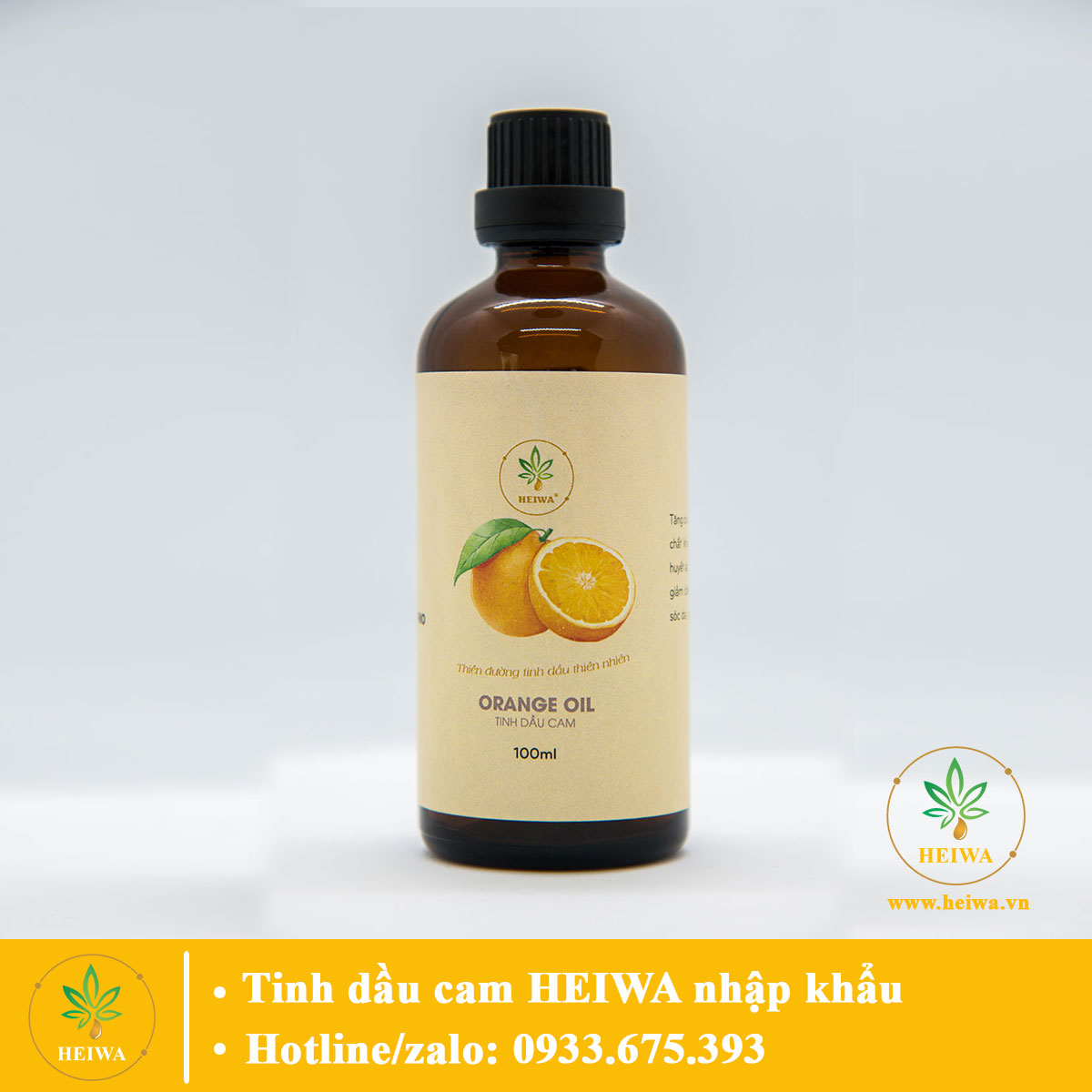 Tinh dầu Cam ngọt 100ml thương hiệu HEIWA nhập khẩu Ấn Độ - có giấy kiểm định .
