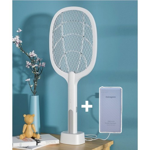 Vợt Muỗi Thông Minh Tự Động Bắt Muỗi Nakagami 3 in 1 + Tặng kèm Dầu thoa trị muỗi đốt Mosquito Balm Thái Lan