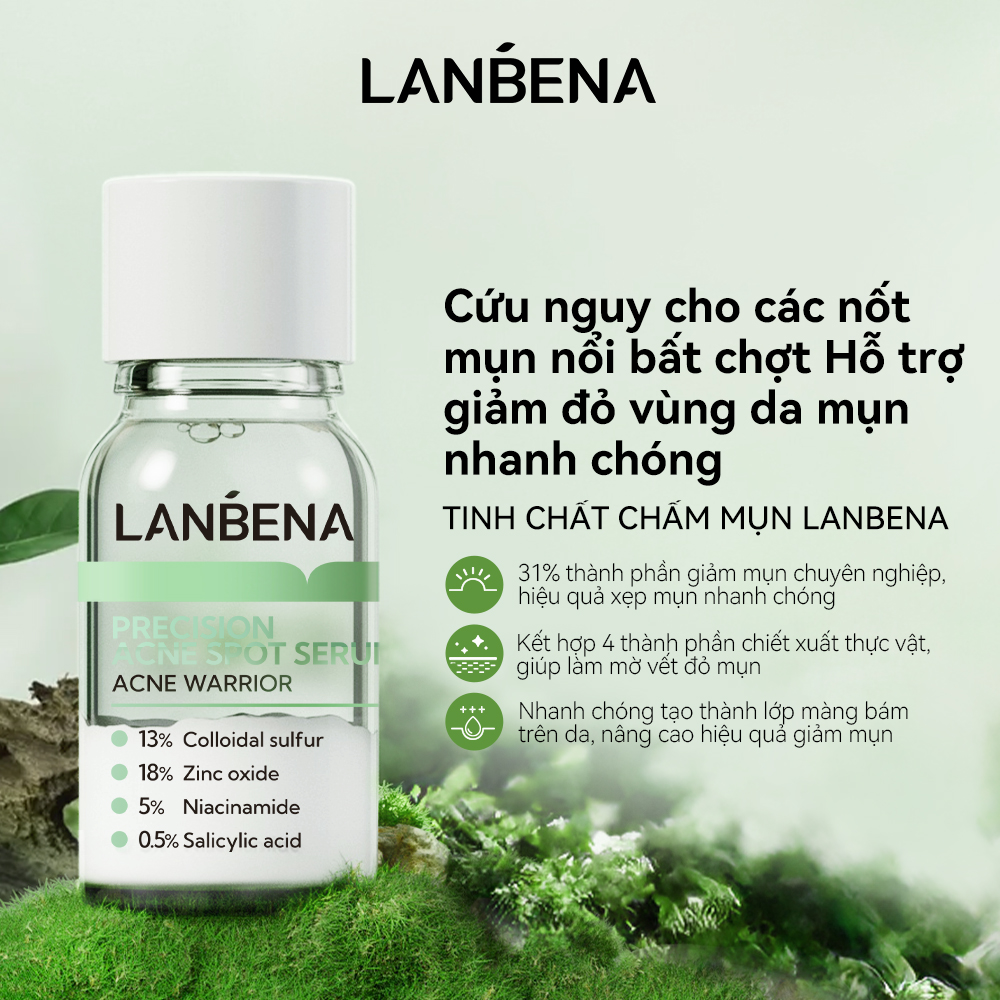 Chấm Mụn LANBENA dán mụn Hỗ Trợ Giảm Mụn, Xẹp Mụn Trứng cá/Mụn Mủ/Mụn Nhọt Hiệu Quả  12ml