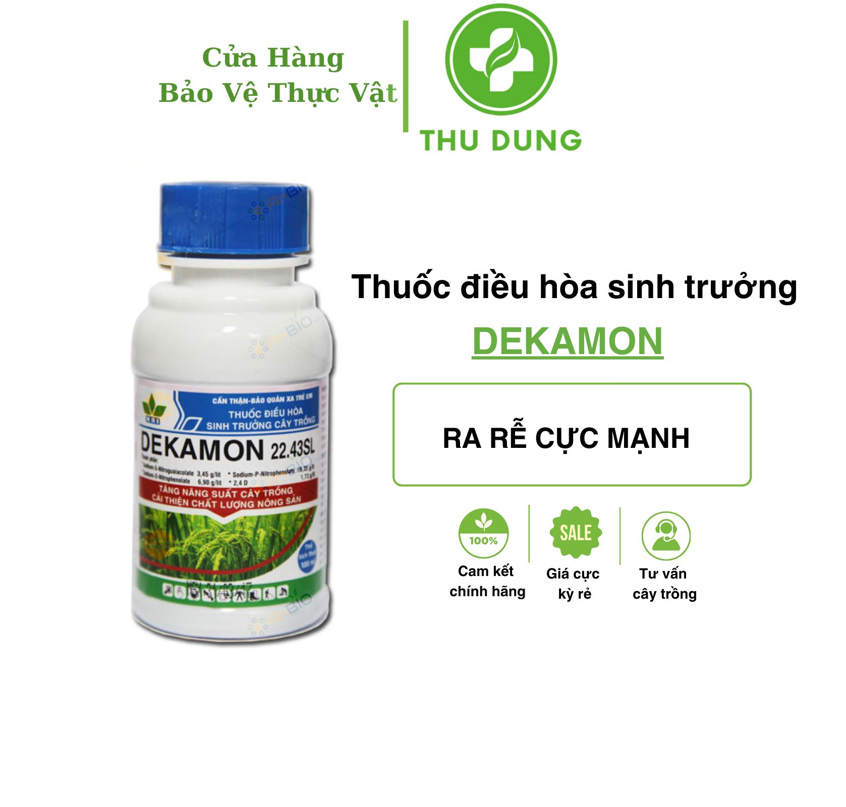 Phân bón lá dekamon 22.43sl chai 100ml, phân bón lá kích thích sinh trưởng