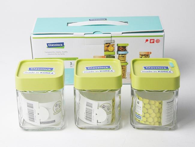 Bộ 3 hũ gia vị thủy tinh chịu lực Glasslock IG785 250ml