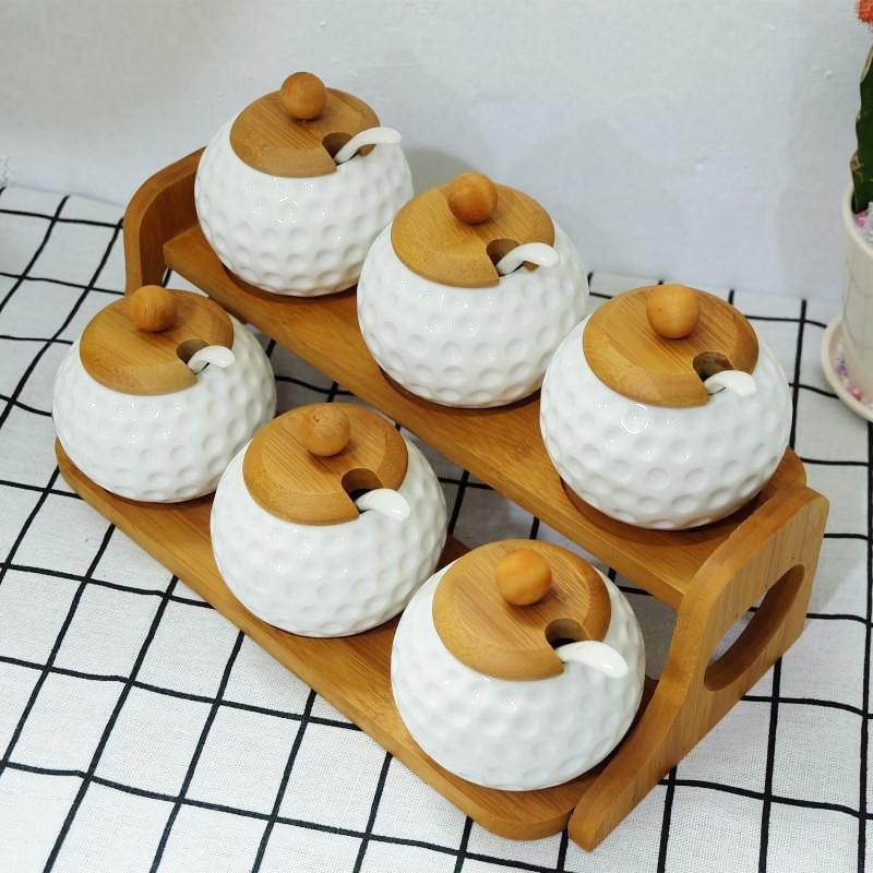 Bộ 6 hủ sứ đựng gia vị cao cấp gv01