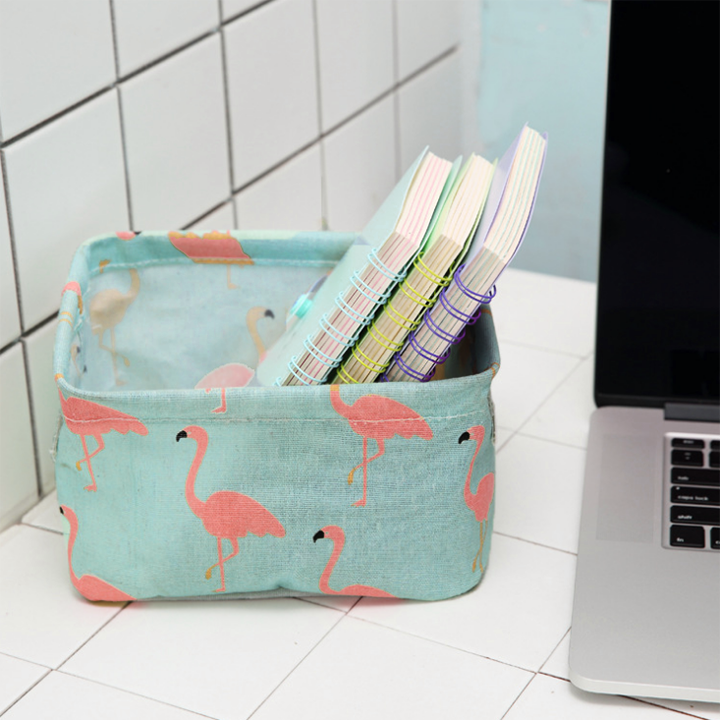 Giỏ vải đựng đồ cá nhân văn phòng xinh xắn có thể gấp gọn tiện dụng VHT2357