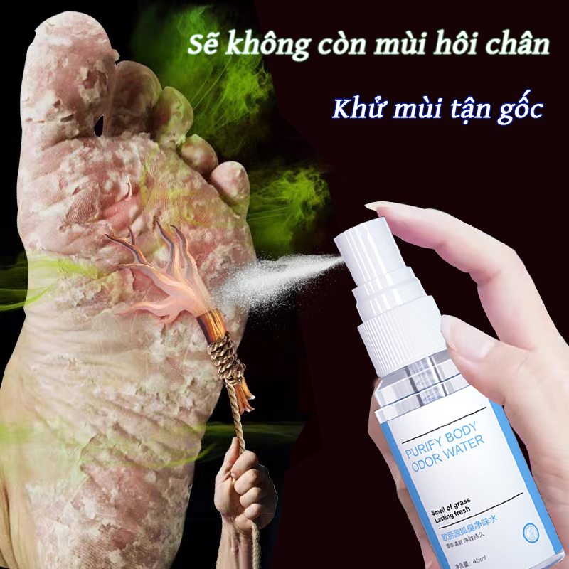 Xịt khử mùi hôi 45ml Khử mùi tận gốc loại bỏ hôi chân mùi hôi chân mồ hôi chân hôi nách Thải độc Dùng loại bỏ vi khuẩn Khử mùi nam nữ