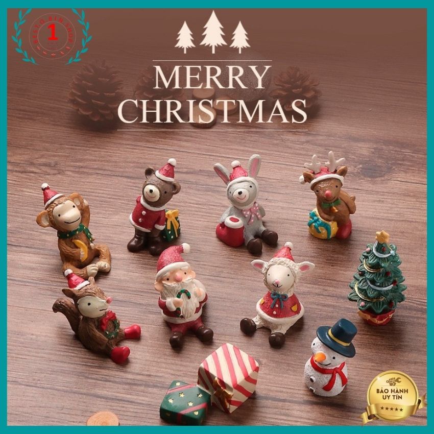 Tượng noel giáng sinh trang trí để bàn , dùng làm quà tặng vô cùng ý nghĩa nhiều màu sắc không gian ấm cúng bền đẹp maitoshi Qbinshop