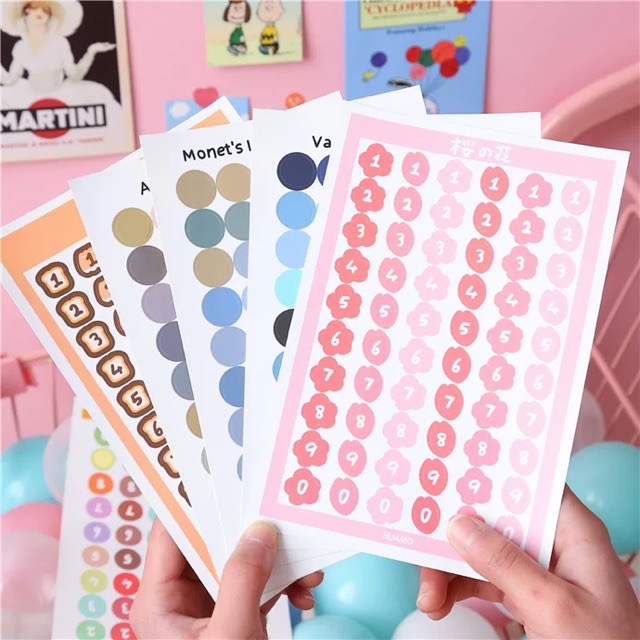 Stickers Basic Dot, Label Phong Cách Hàn