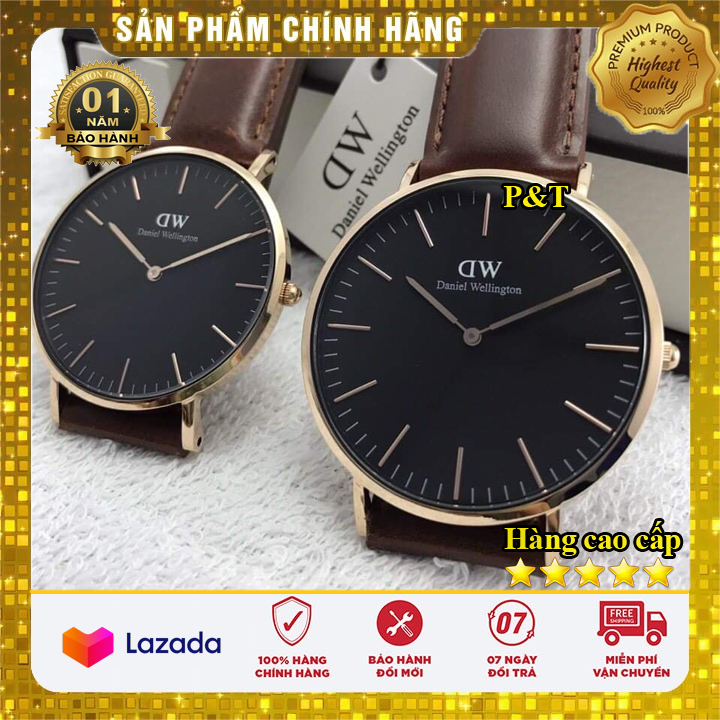 Đồng hồ ĐW Nam Nữ dây da sang trọng lịch lãm - Bảo hành 12 tháng - Đồng hồ P&T [ FreeShip- Hàng cao cấp- Full box ]