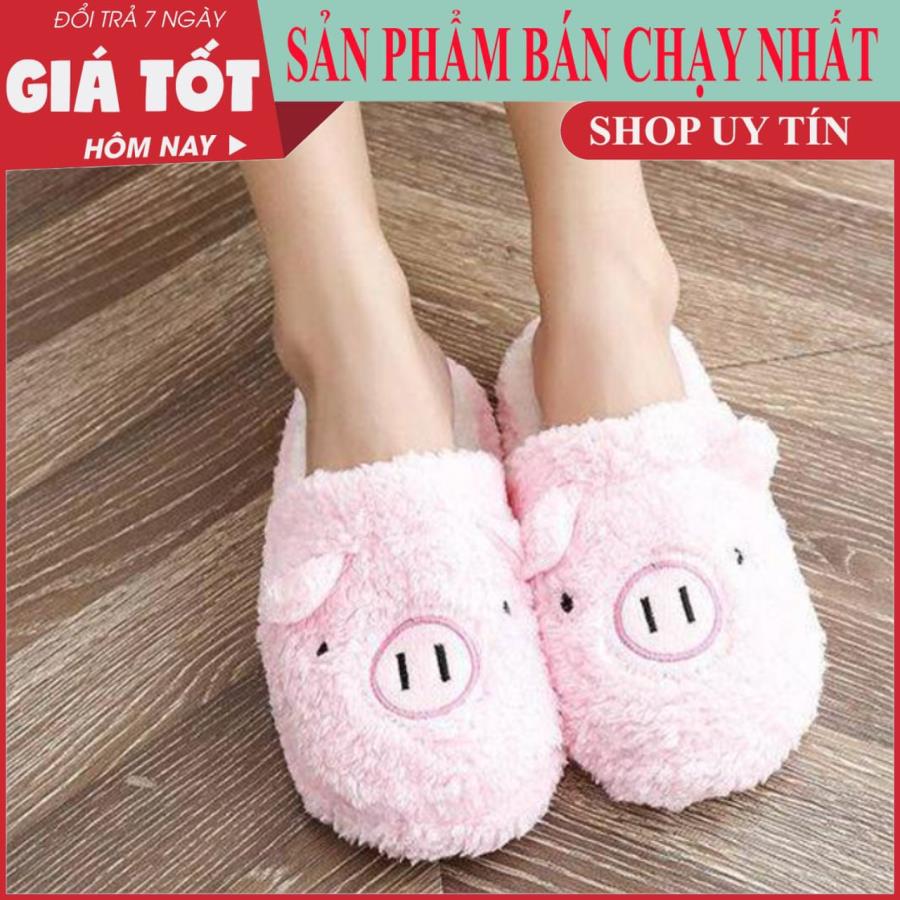 [CỰC RẺ] Dép bông đi trong nhà hình heo (Hồng)- Dép bông đi trong nhà - Dép đi mùa đông- Dép bông hình thú- Dép bông cute- Dép nữ hot 2020- Dép bông nữ