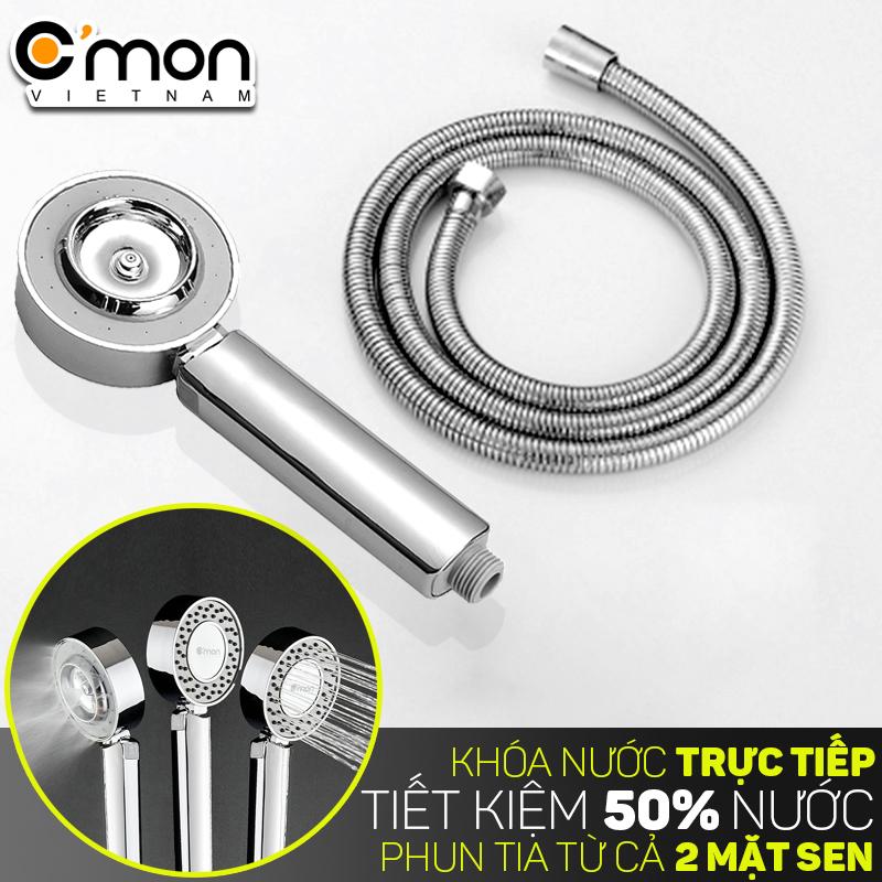 Bộ vòi sen tắm 2 chế độ phun tia từ cả 2 mặt sen cmon ts-05 + dây sen