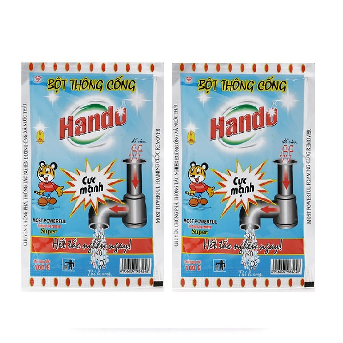 Combo 2 Bột thông cống Hando nội địa cực mạnh 100g - an toàn cho đường ống