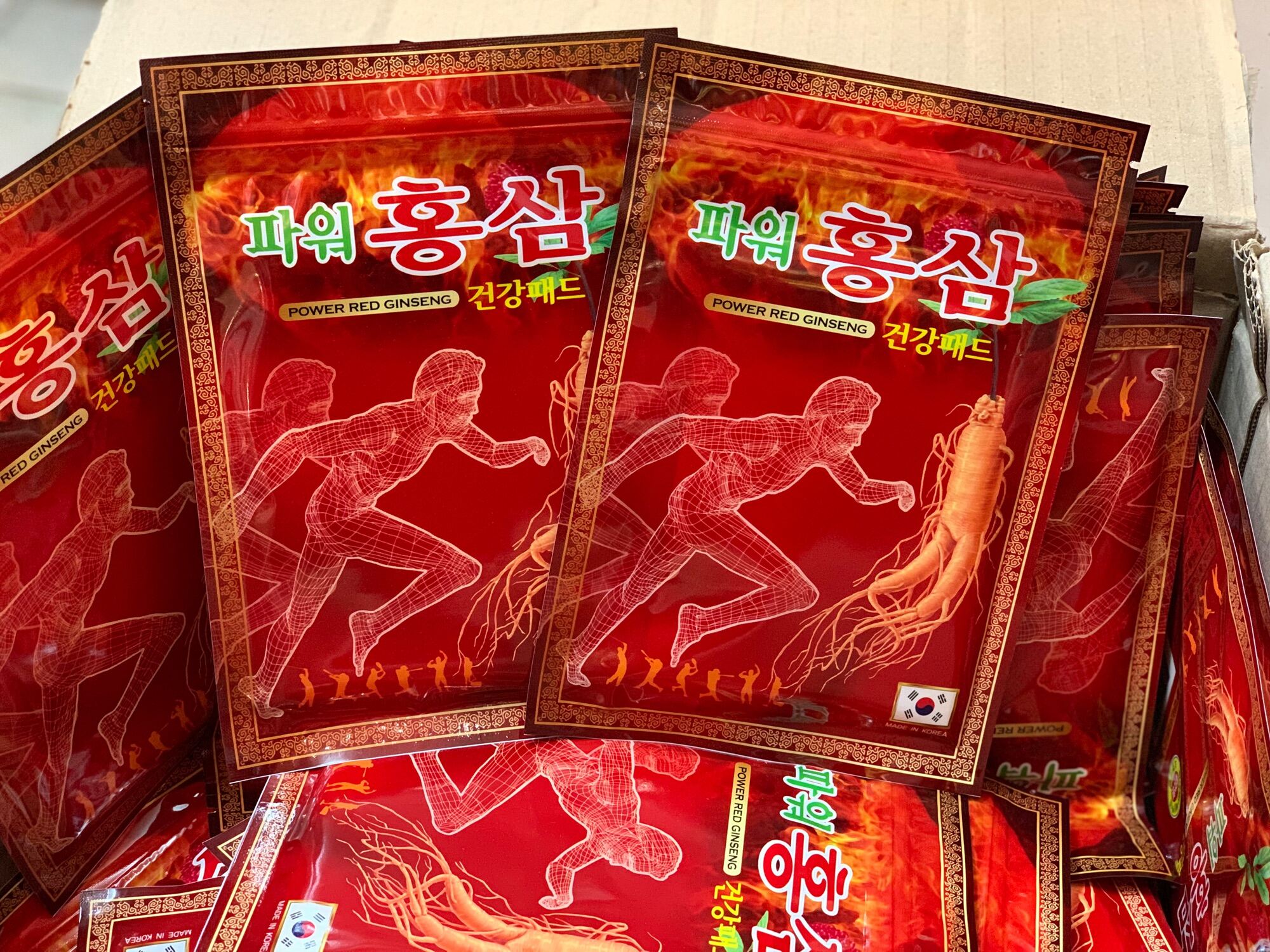 Combo 5 gói cao dán hồng sâm đỏ power red ginseng 20 miếng - dành cho người hay vận động