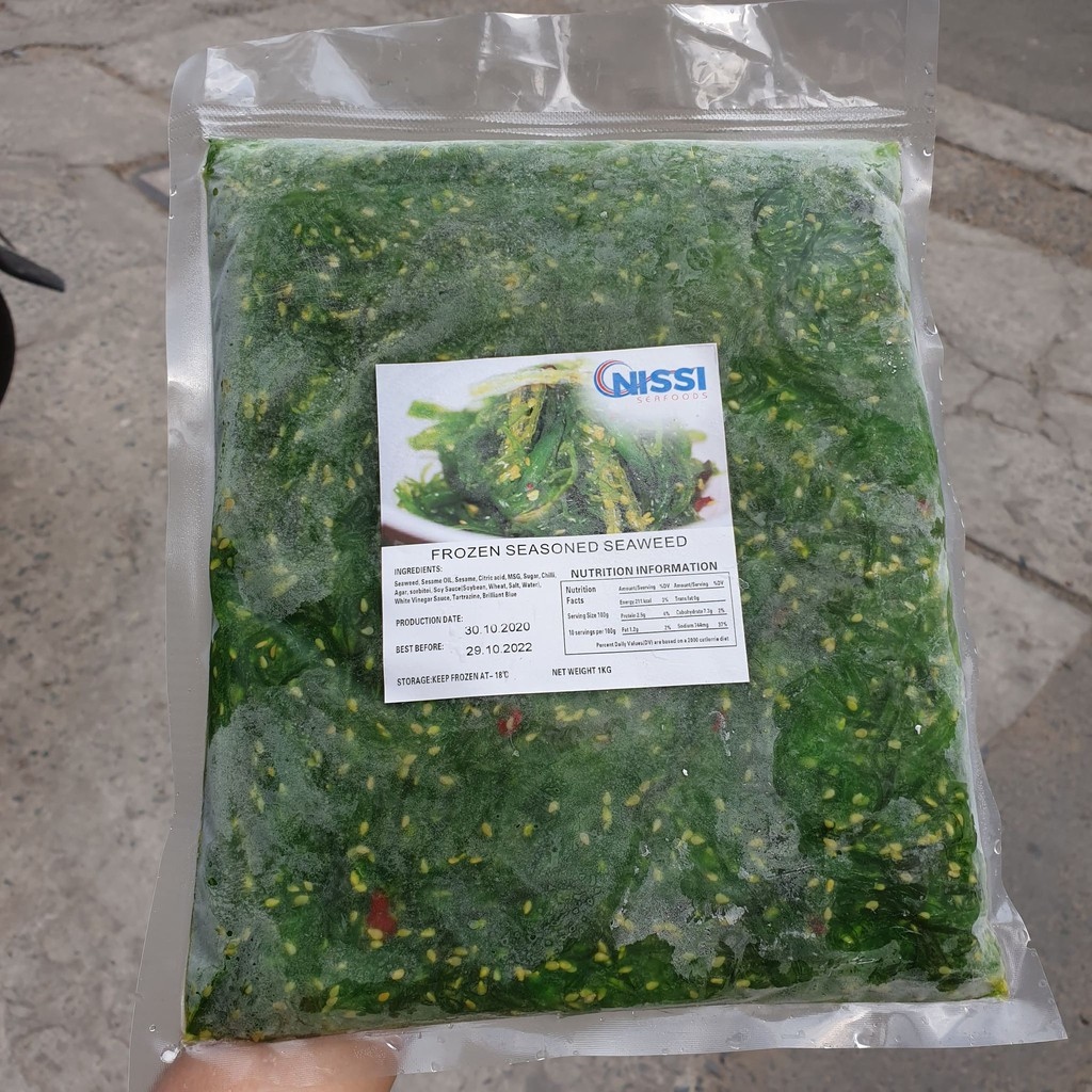 ✠♘ Gói 1 kg / Salad rong biển tươi trộn mè Chuka Wakame Nhật Bản / rong biển trộn mè Frozen seasoned Seaweed