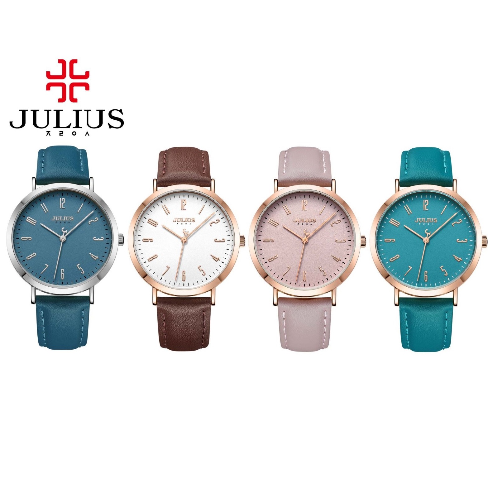 Đồng hồ nữ dây da julius Ja-1017 Chính hãng, chống nước (Nhiều màu)