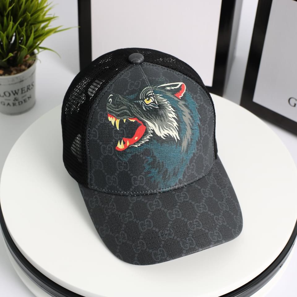 Mũ gucci, nón kết gucci hình Sói phiên bản cao cấp hoa văn sắc nét kiểu dáng sang xịn mịn GCSOI01