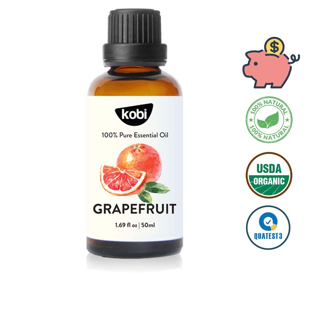 Tinh dầu bưởi Kobi Grapefruit essential oil nguyên chất giúp kích thích mọc tóc, giảm rụng tóc, xông phòng hiệu quả -50ml