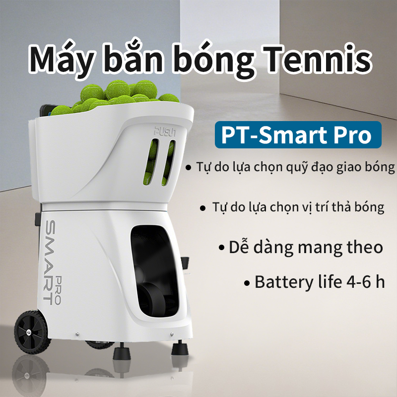 【Model mới 2025】PUSUN PT-SMART PRO Máy tập Tennis thông minh được trang bị thiết bị tập luyện đơn phục vụ tự động